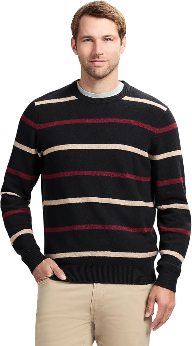 Suéter de cuello redondo de punto suave al tacto para hombre