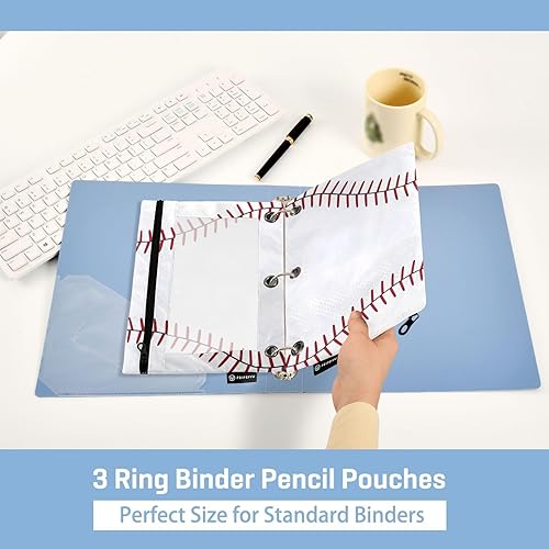 Vista 113 de ALAZA Estuche para lápices para carpeta de 3 anillas, carpetas con estampado de vacas, bolsas para lápices con ventana transparente con cremallera