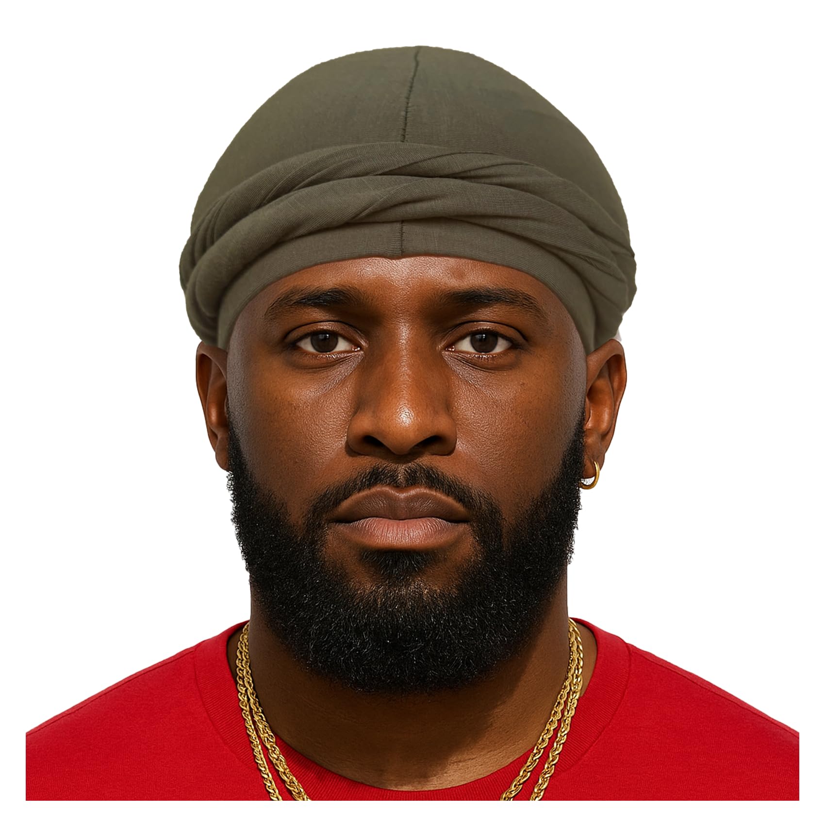 Upgraded Halo Turban Durag for Men Women Pre-Tied Skull Cap Hair Loss Hat Silk-Lined Headwraps Sleeping Bonnet