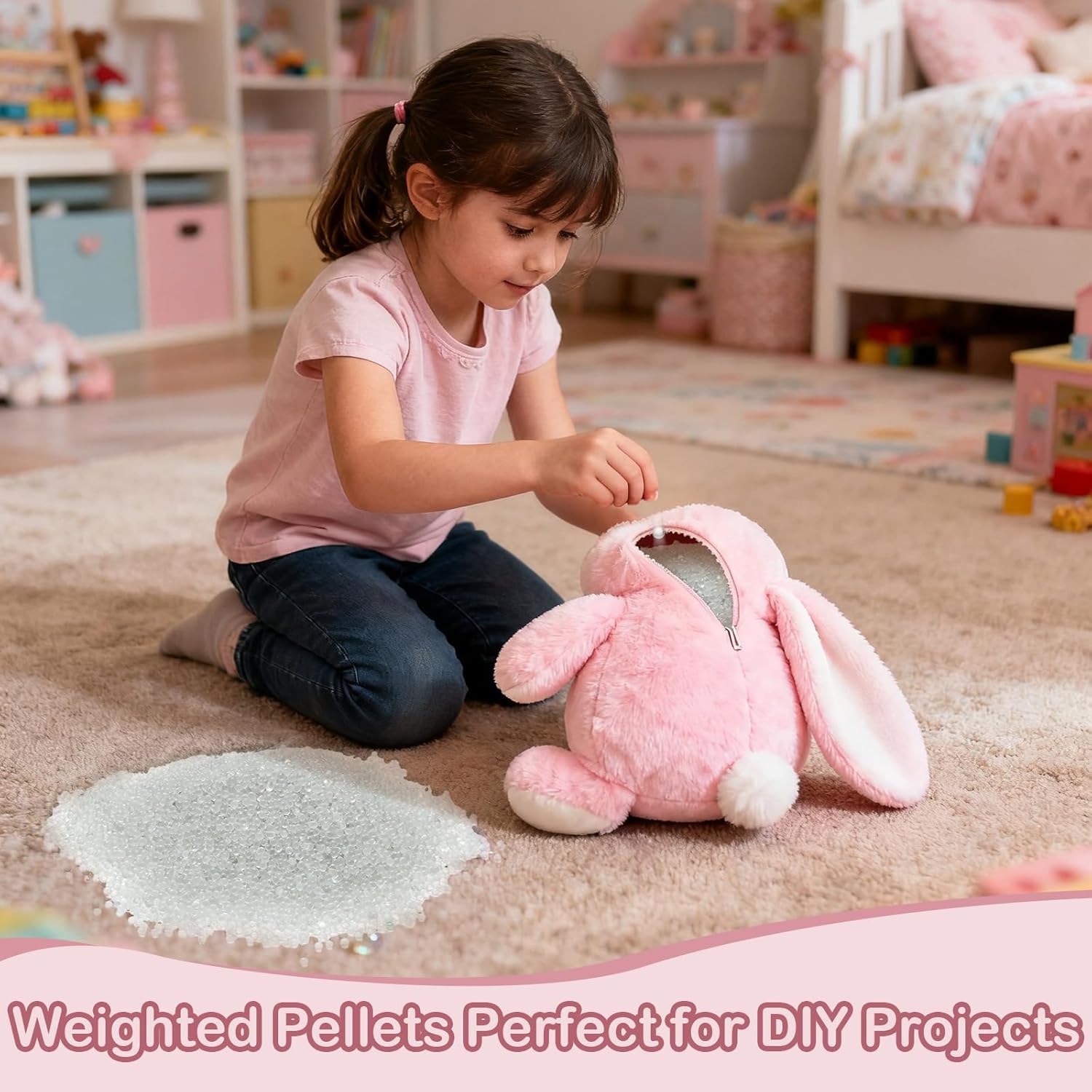 LemonRoad 7 Lbs Glass Beads Weighted Beads Glass Bead Filler Pellets for Stuffing Weighted Blankets Reborn Dolls Crafts Pillows Vests Stuffed Animals Anxiety Lap Pads