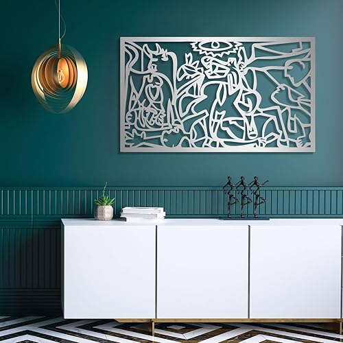 Vista 5 de Picasso Guernica Metal Wall Art, Extra Large Wall Decor, Pablo Picasso Wall Art, Guernica Wall Art, Framed Wall Art, Metal Hanging Art, Modern Wall