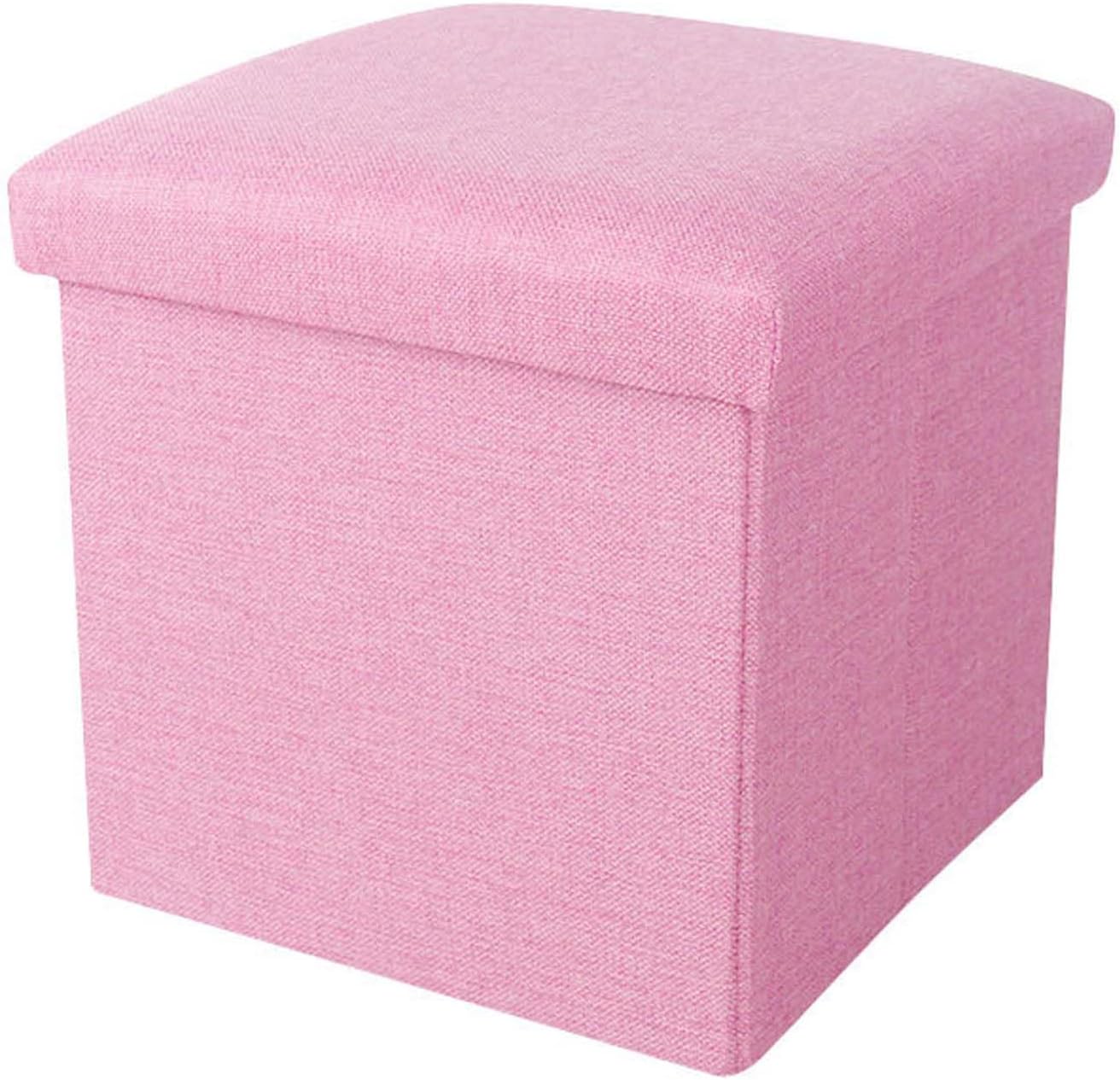 Foldable Storage Ottoman Pouf Small Stool for Sofa Upholstered Footrest with Container Ideal for Living Room & Bedroom 40x25x25cm Space-Saving Design