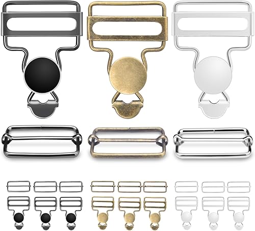 Miniatura 12 de CooBigo Juego de 6 hebillas de metal para overoles, clips de cierre de repuesto de 1-1/2 pulgadas con hebilla deslizante tri-glide ajustable