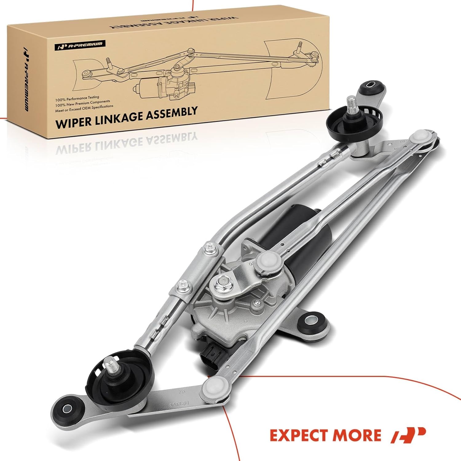 A-Premium Front Windshield Wiper Motor and Linkage Assembly Compatible with Nissan Versa 2012-2019