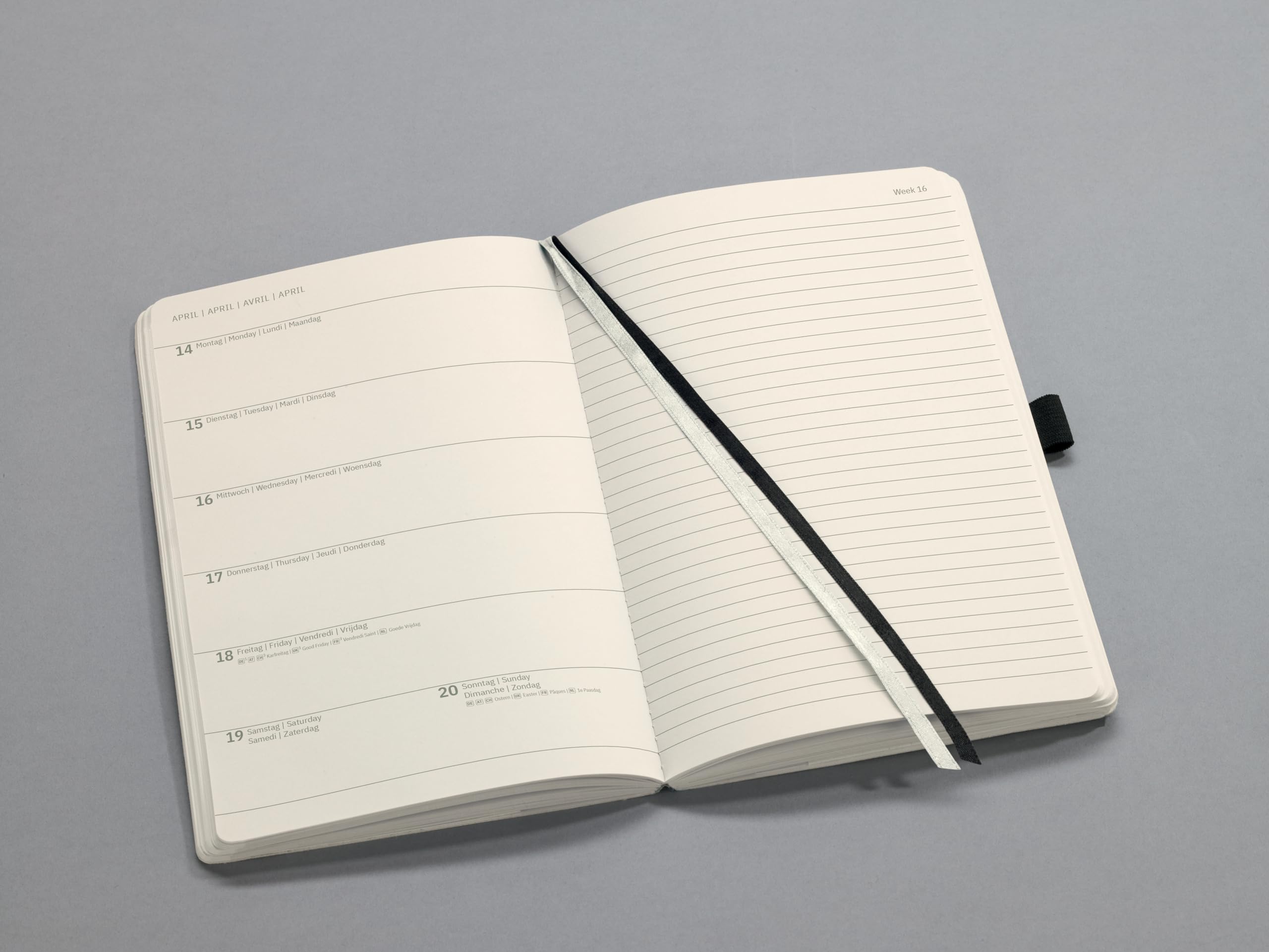 SIGEL C2525 Conceptum Weekly Planner and Notes 2025, Approx. A6, Black, softcover, 2 Pages = Week on Left/Notes on Right, 176 Pages - Image 3
