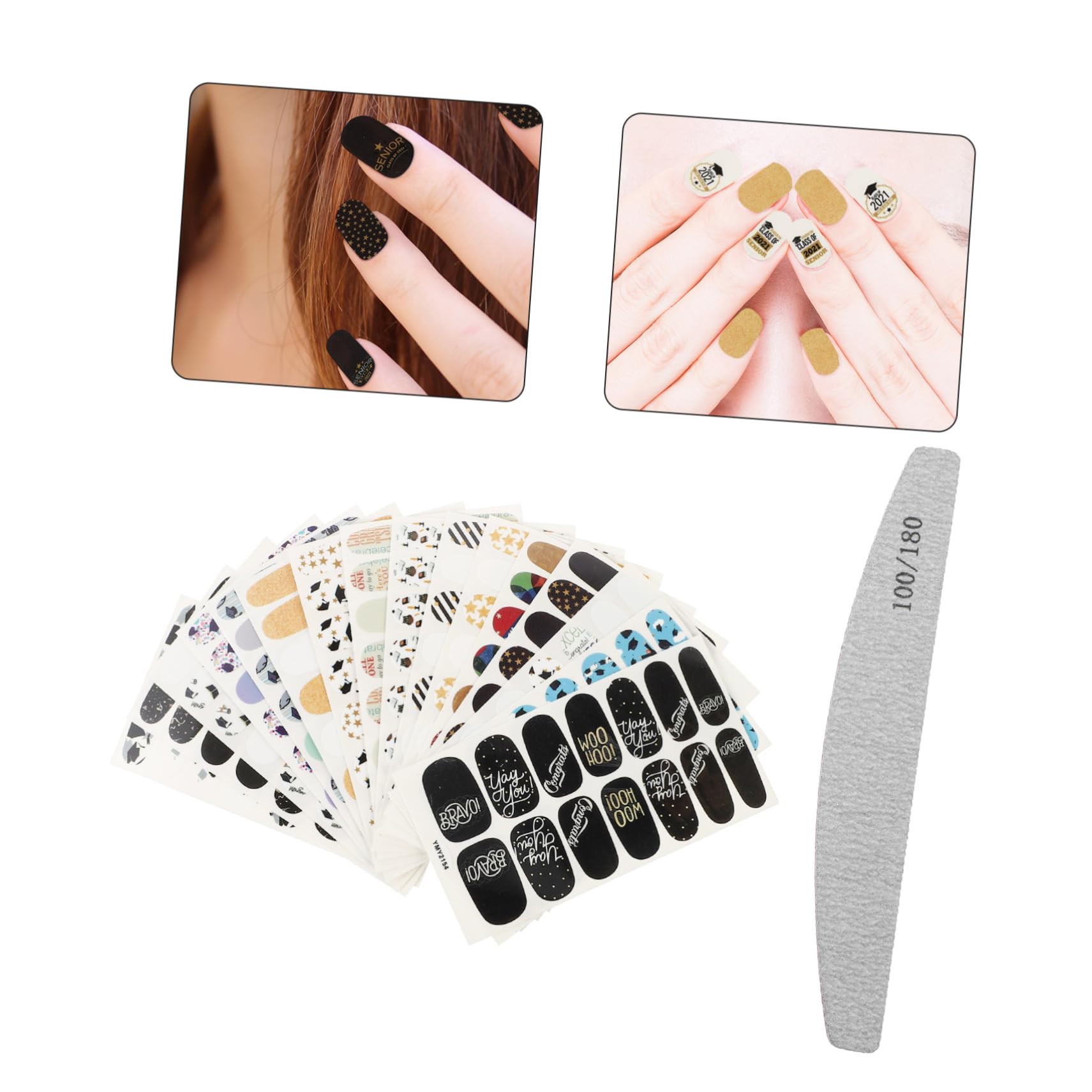 BESTYASH 48 Hojas Calcomanías Manicura Stickers Decorativos del Nail Art y DIY