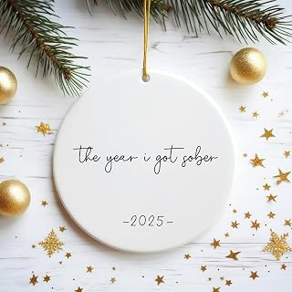 The Year I Got Sober Ornament 2026 – Personalized Sobriety Milestone Keepsake, Recovery Christmas Decoration, Inspirational Addiction Support Gift, Holiday Ornament for Clean Date Celebration
