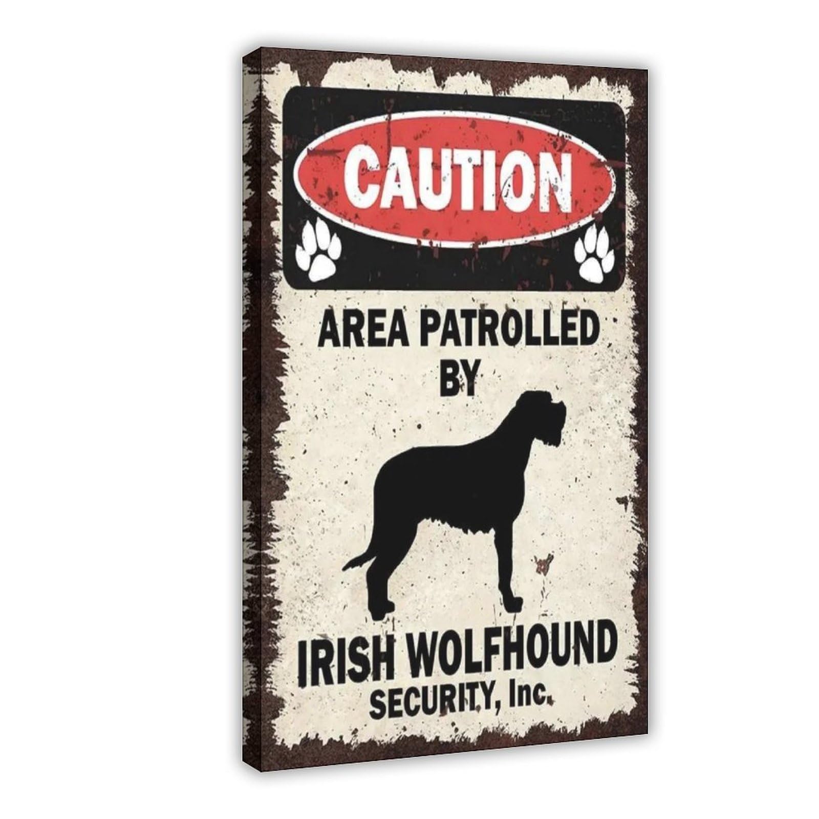 QIOTBVV Irish Wolfhound Patrol Zone Canvas Poster Bedroom Decor Landscape Office Room Decor Gift 12" L X 18" W