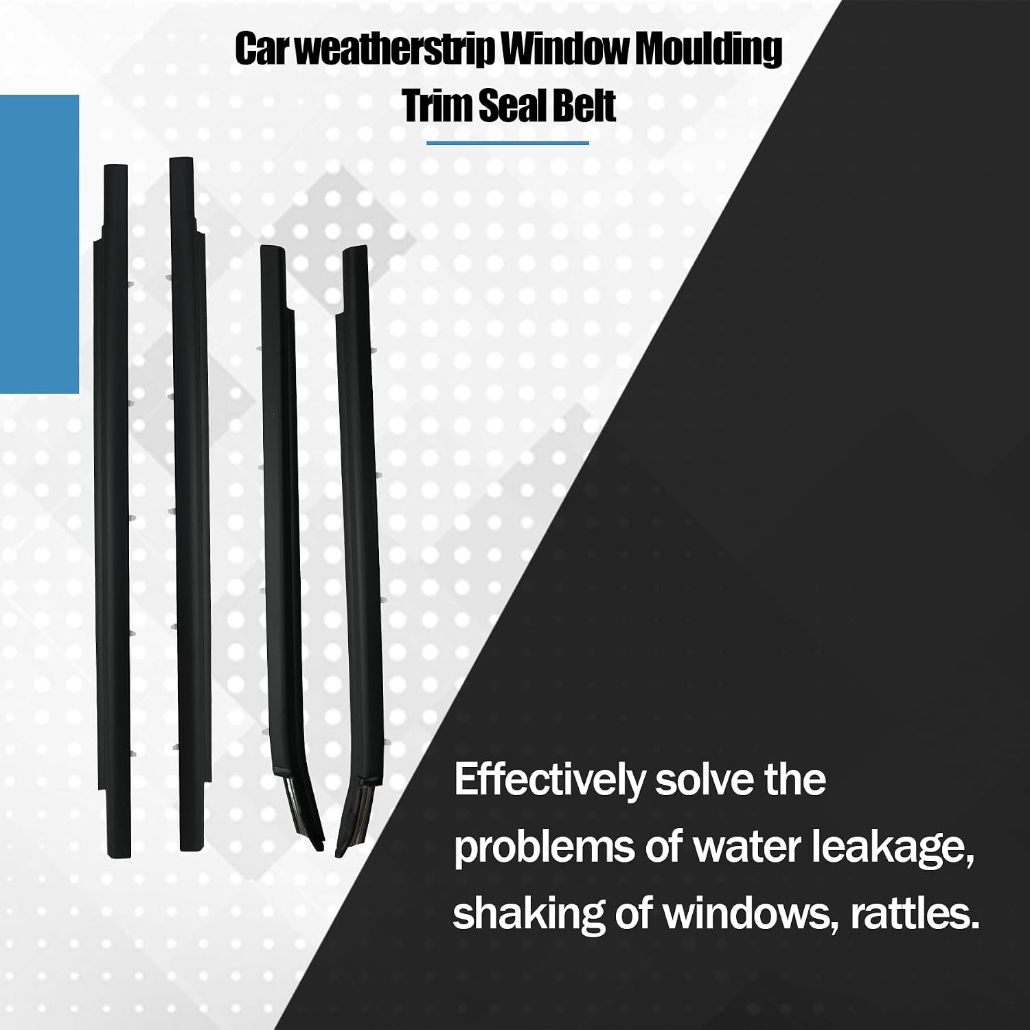 Outer Front and Rear Door Window Belt Weatherstrip Fits for Toyota Tundra Extended Cab Pickup 2000-2006 4 Piece