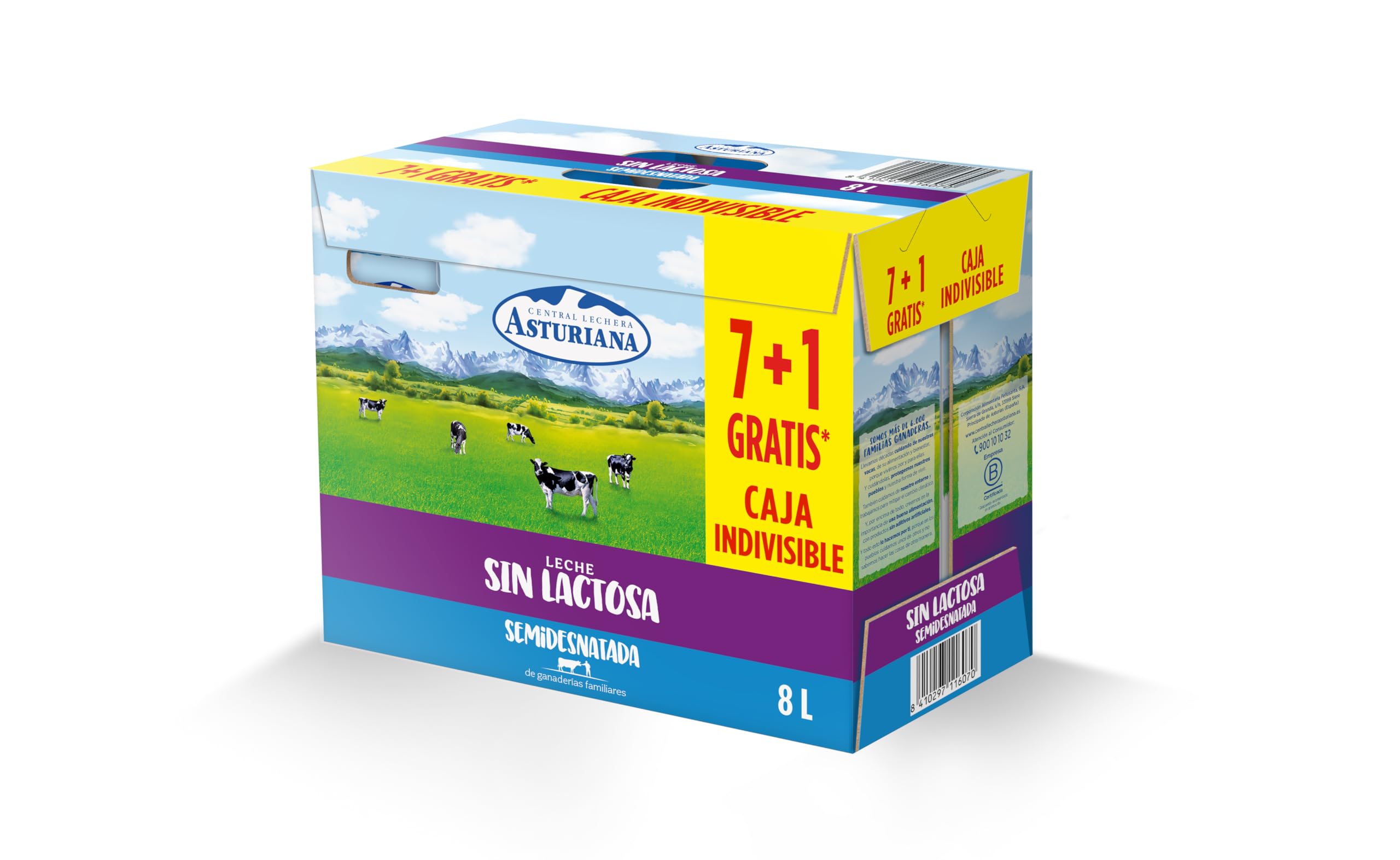 Leche Sin Lactosa Semidesnatada Pack 8