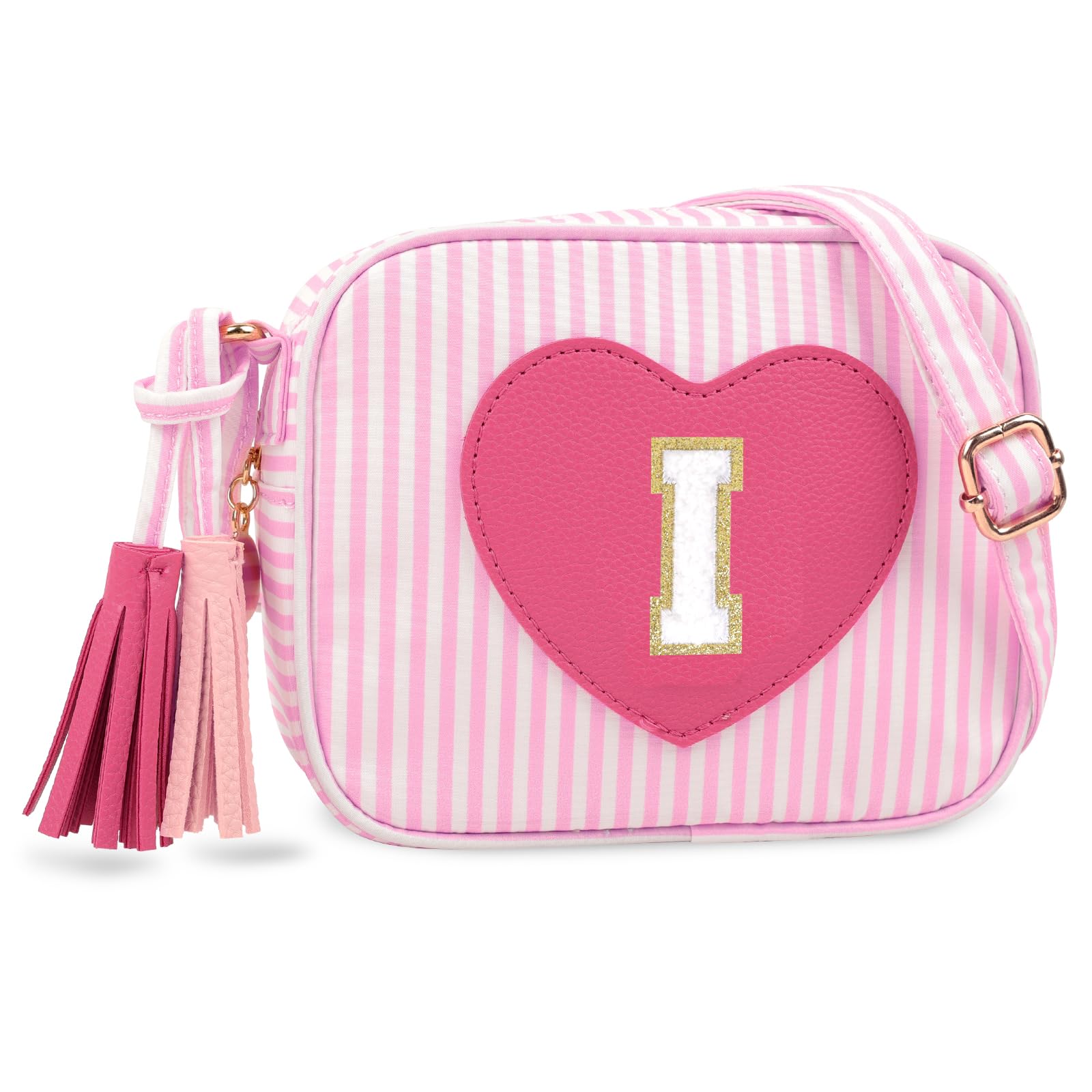 UIXIZQ Personalized Toddler Purse for Girls 2–10, Cute Little Girl Purse &amp; Kids Wallet, Small Initial Shoulder Crossbody Bag, Birthday &amp; Christmas Gift for Daughter(Pink,I)