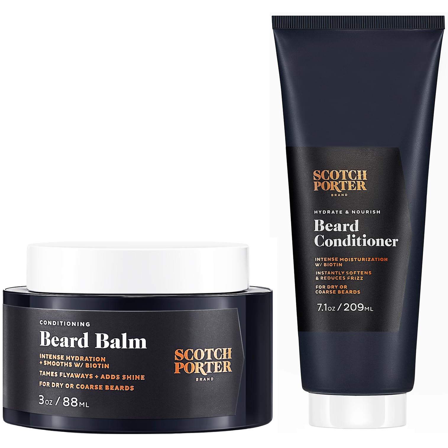 Scotch Porter Conditioning Beard Balm & Beard Conditioner for Men Bundle | Formulated with Non-Toxic Ingredients, Free of Parabens, Sulfates &