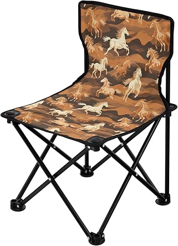 Miniatura 4 de Al aire libre plegable lindo caballo marrón camping sillas para adultos silla de camping portátil silla de césped ligero 202a3012