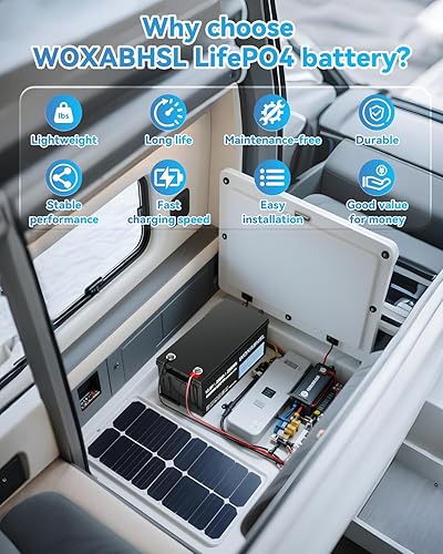 Miniatura 3 de Batería de litio LiFePO4 de 12 V 200 Ah integrada de 200 A BMS, protección a baja temperatura, hasta 15000 ciclos profundos, recargable para RV,