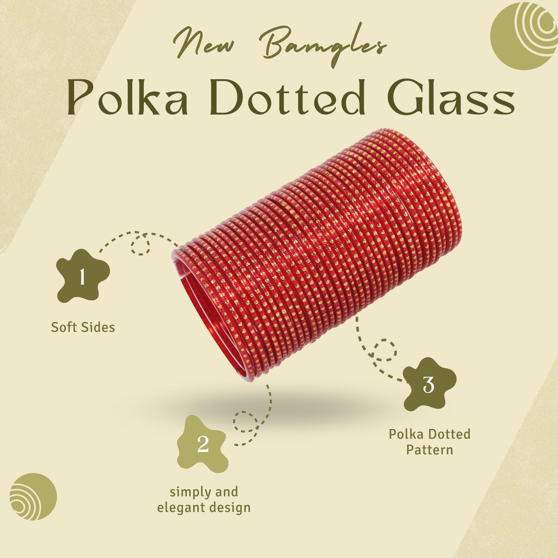 LAVAZZA Stylish Glass Chudi Set For Women and Girls Kaanch ki Choodiyan | Bangle For Girls | Designer Glass Bangles | Fancy Glass Bangles Maroon Bangles | Stone Bangles For Women- (LCD-Red-2.8) 3