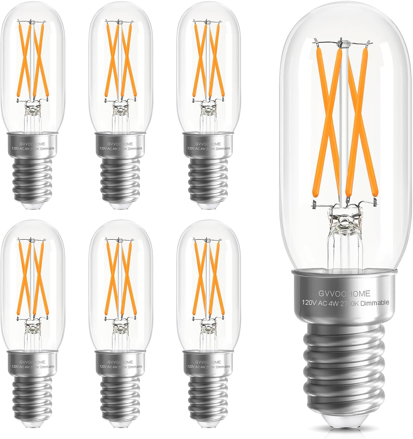 GvvooHome E12 Candelabra Bulb Dimmable, T6 T25 E12 LED Bulb 2700K Warm White, 40 watt Equivalent for Chandeliers, Ceiling Fan, 90+CRI,4W 400LM, e12 Light Bulbs, 6 Pack