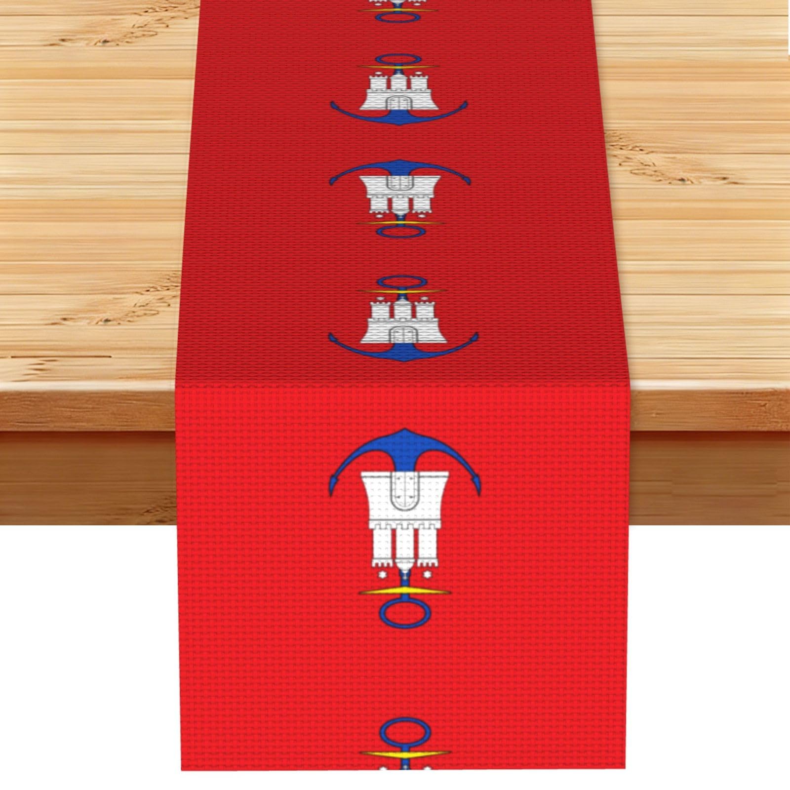 Hgiuydrd Hamburg Flag Print Table Runner World Cup-Themed Dining Table Decor For Coffee Dining Table And More