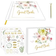 Joyeee Wedding Guest Book for Signing with Polaroid Photos - Alternative Guestbook for Wedding Reception, Baby Shower, Bridal Party - Wedding Sign in Book with 1 Pen & 4 Stickers & 120 Blank Pages