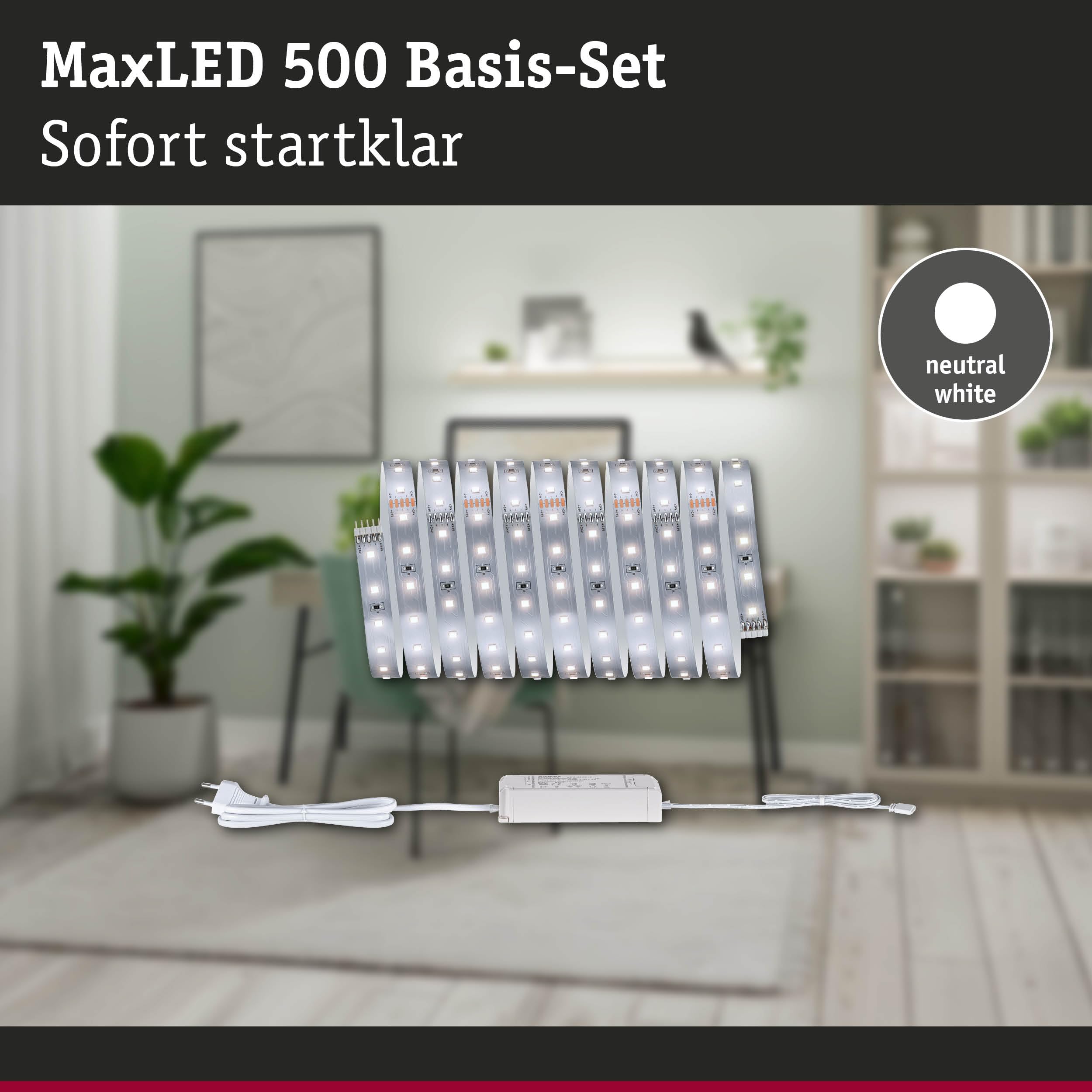 Paulmann MaxLED 500 LED Strip Basisset 3m Neutralweiß 11W 550lm/m 4000K 30VA 71237