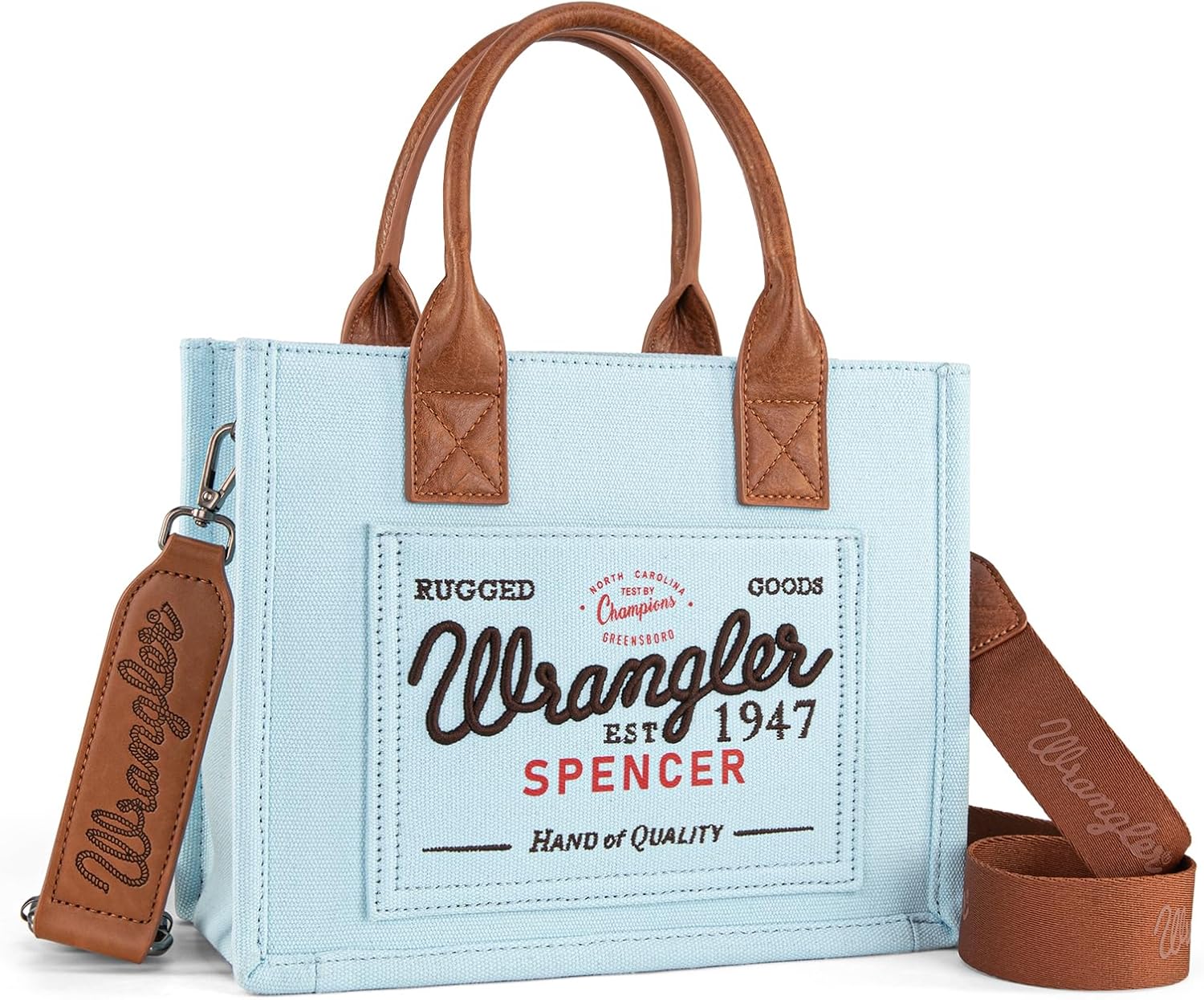 Montana West Wrangler Tote Bag for Women Retro Canvas Top Handle Purses and Handbags