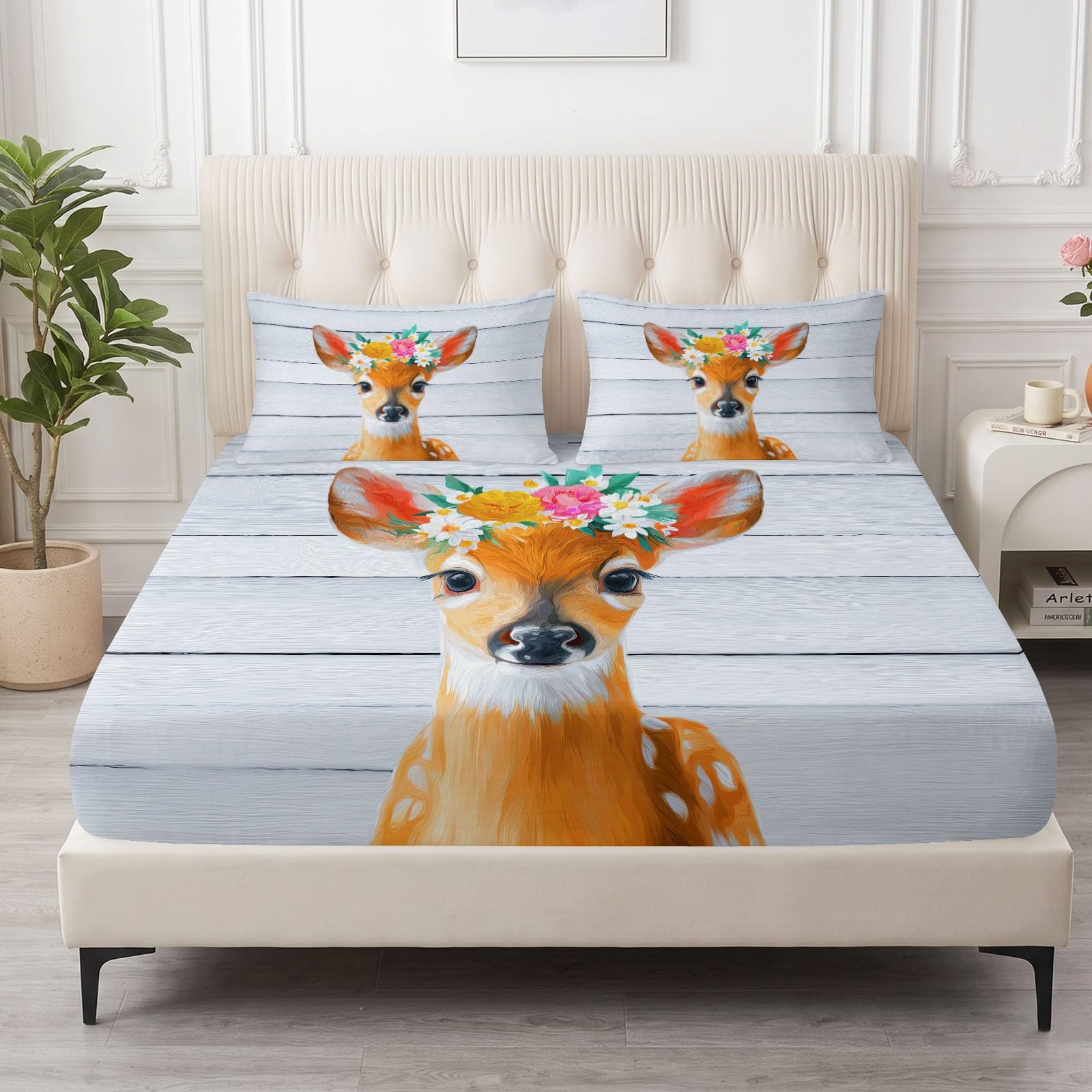 Sábanas de microfibra cepillada suave Super King con diseño de animales