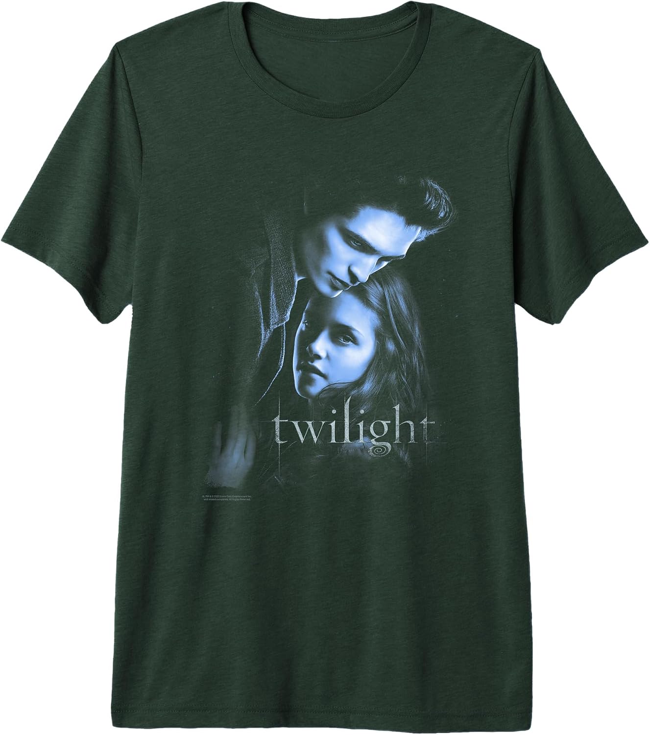 Twilight Main Poster Edward and Bella Blue Embrace Movie Premium Tri-Blend T-Shirt image 4
