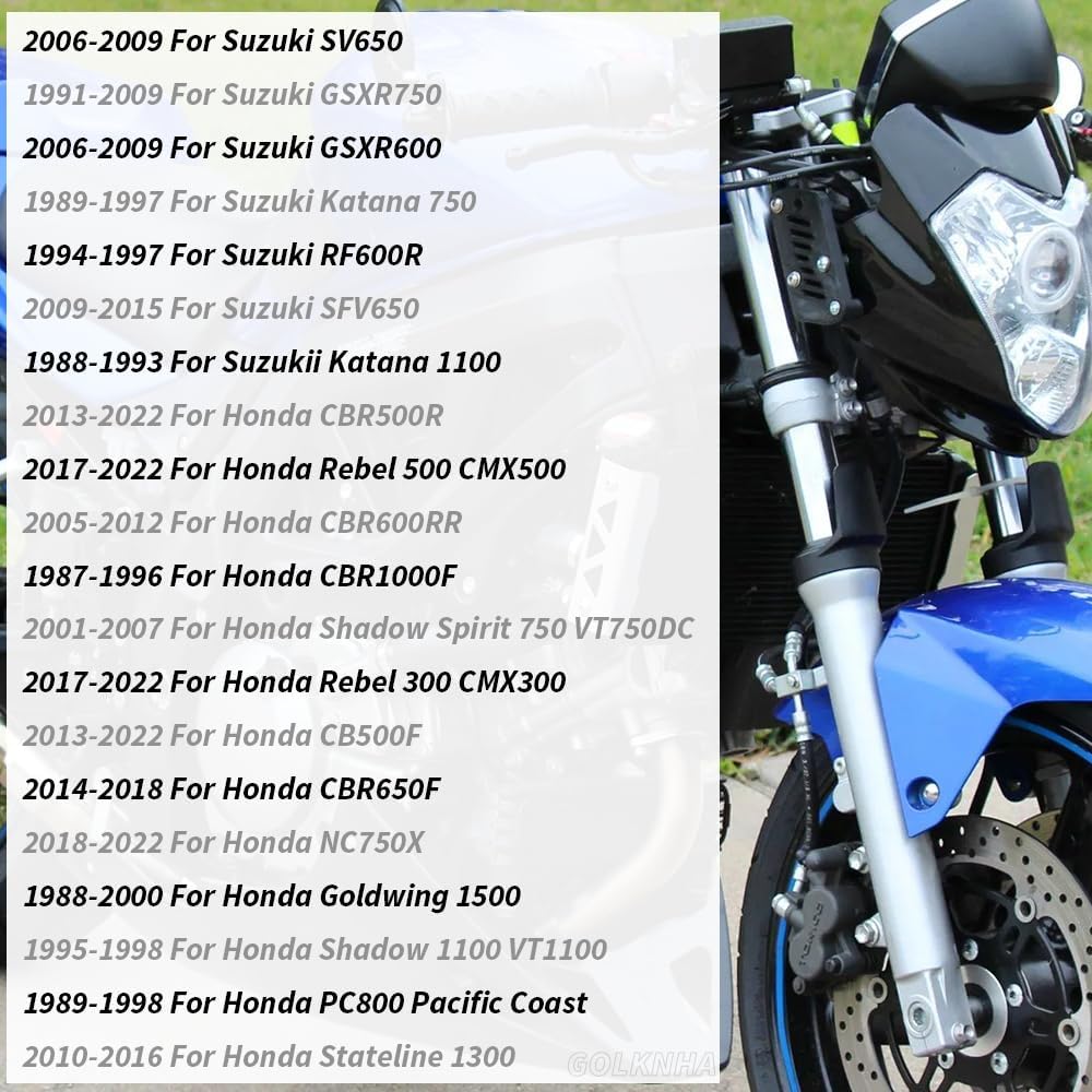 Fork Bushing Dust Oil Seal Rebuild Kit for Suzuki SV650 GSXR600, for Gl1500 CBR500R CBR600RR Shadow 1100, for Kawasaki Ninja ZX6R 1000SX Goldwing 88-00 Gold Wing