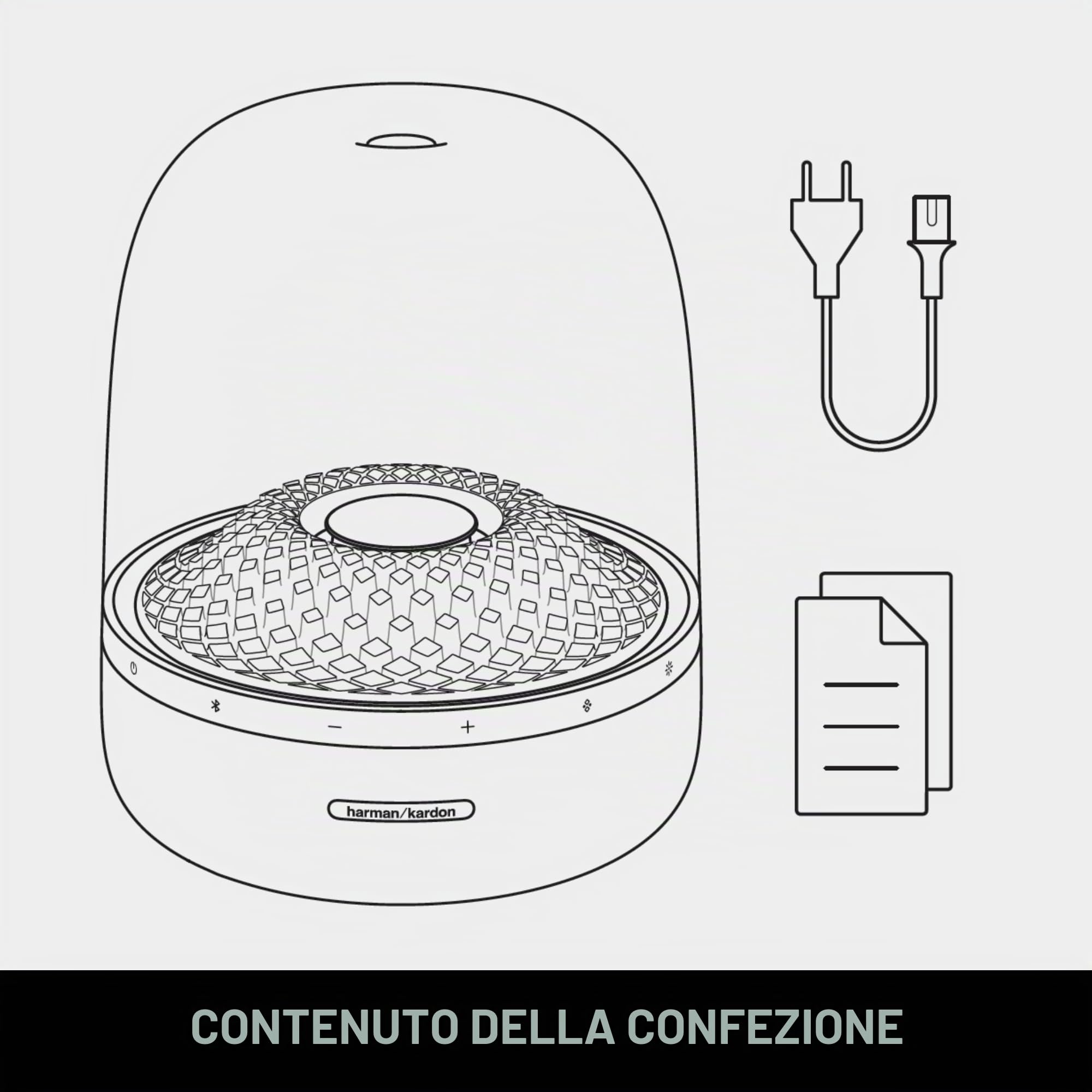Harman Kardon Aura Studio 4, Altoparlante Bluetooth Wireless, Design Elegante ed Effetti di Luci e Colori a Ritmo di Musica, Suono Stereo di Alta Qualità, Nero