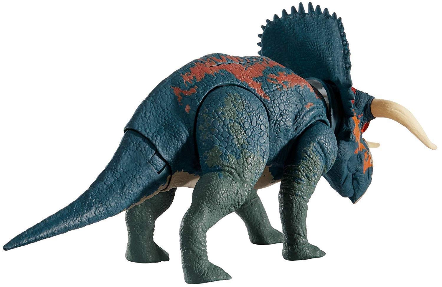 Jurassic World Dual Attack Nasutoceratops Dinosaurs in Medium Size with Button-activated Dual Strike Action Moves Like Tail & Head Strikes product thumbnail 4