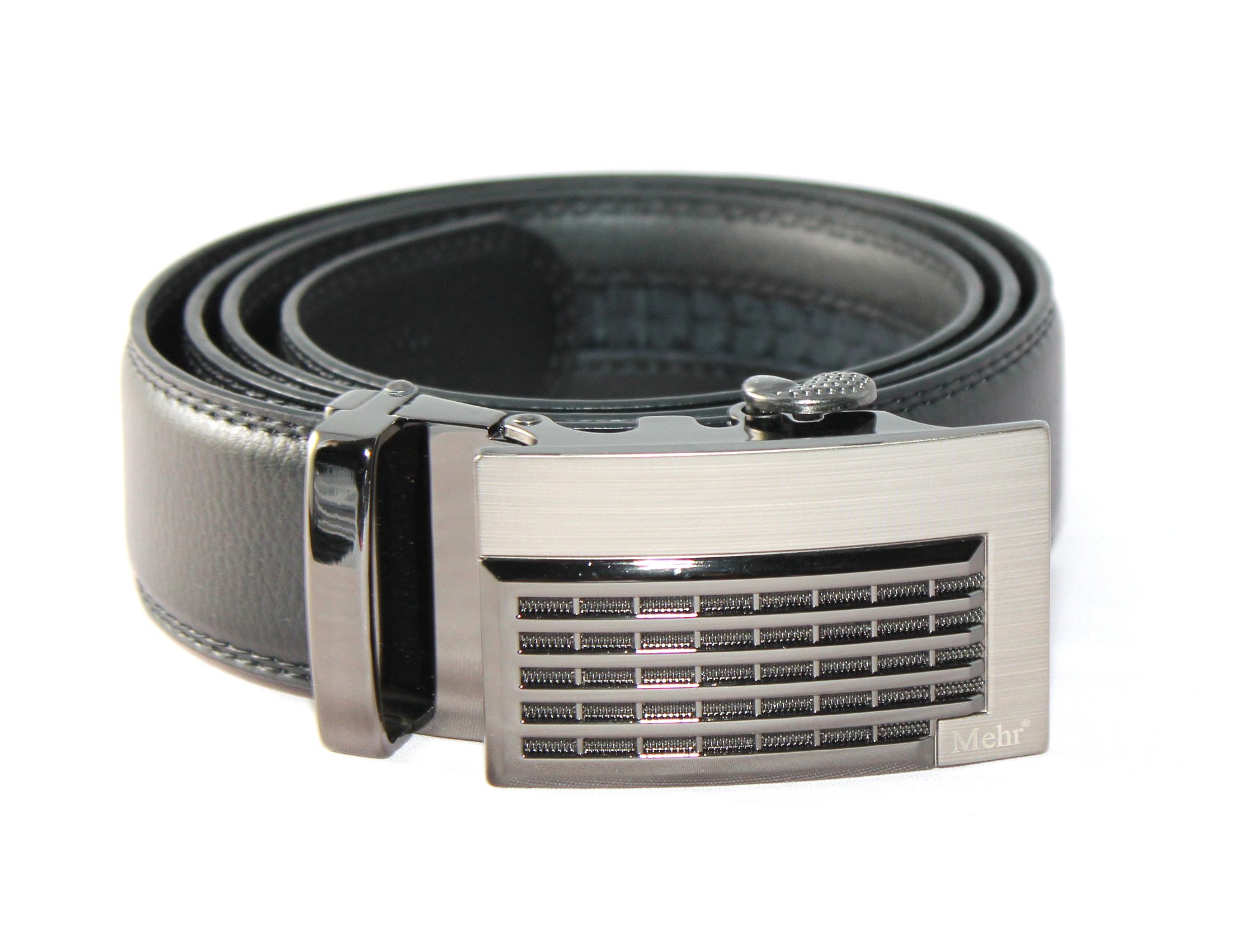 Mehr(TM Genuine Top-grain Leather Automatic Buckle Belt (44 - Fits 30-35