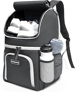 Bowling Ball Bag, 2024 Bowling Backpack for 1 Ball, Bowling Bags with Padded Holder, Fits Bowling Shoes Up to Mens Size 14 and Accessories