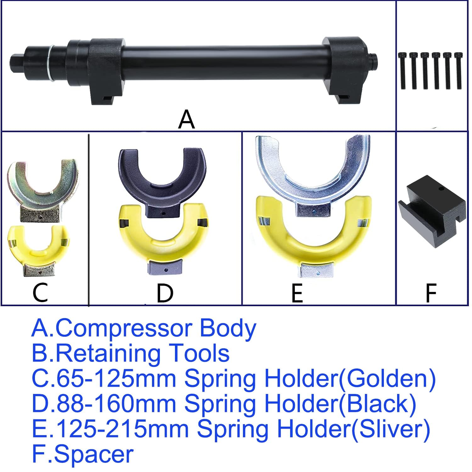 BOOMSTART McPherson Federspanner Satz Universal Fahrwerksfeder KFZ Stoßdämpfer Federbeinsysteme Federbeine Federbein Tuning Werkzeug