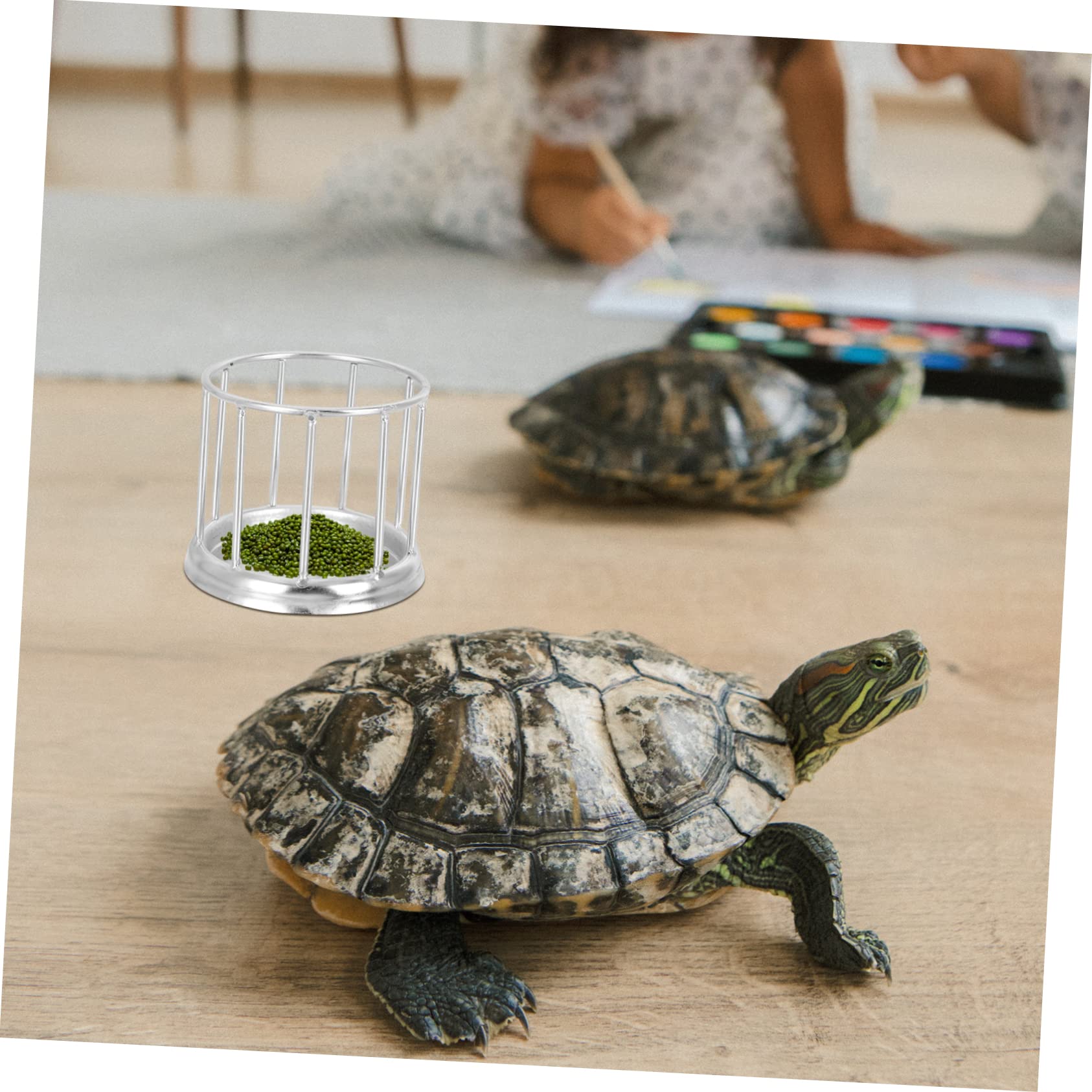 Mipcase 2pezzi Mangiatoia Acciaio Inossidabile per Tartarughe e Rettili Ciotola per Alimentazione Compatta e Facile da Pulire Design Resistente e Liscio Contenitore per Cibo per Animali