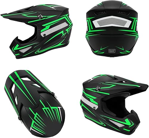 Miniatura 7 de Casco de motocross para jóvenes, para adultos, ligero para motocross, ATV de 4 ruedas, motocross, quad, ciclomotor, todoterreno, casco de