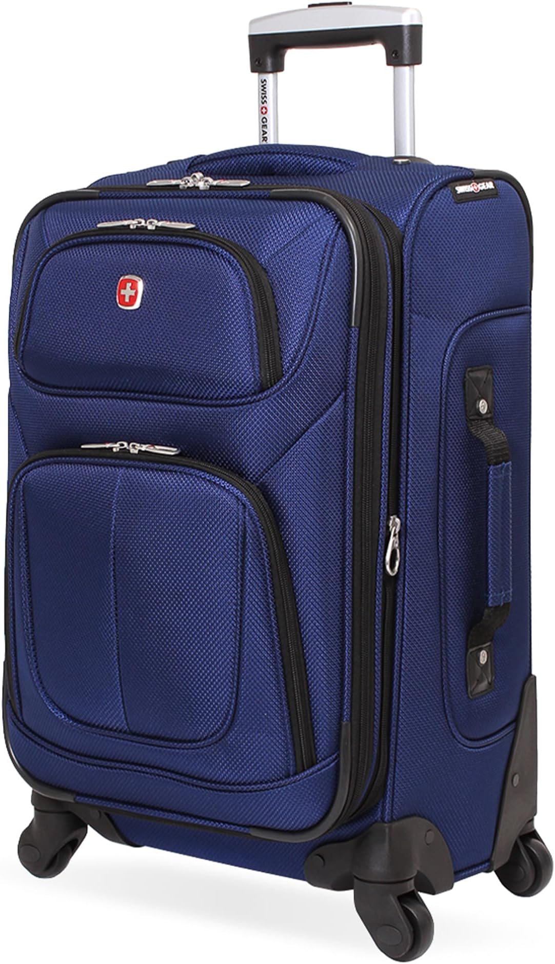 Sion Softside Expandable Spinner Luggage Durable Lightweight Travel Suitcase, Blue, Carry-On 21-Inch