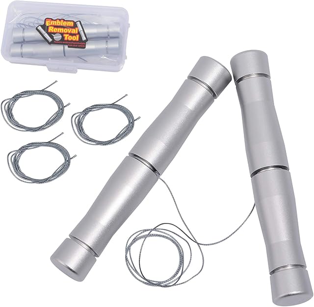 Ehdis Car Logo Sticker Emblem Remover - PE line and 2 Aluminum Handles, for Whole Vehicle Body Vinyl Wrap Film Installation, Non-scratch