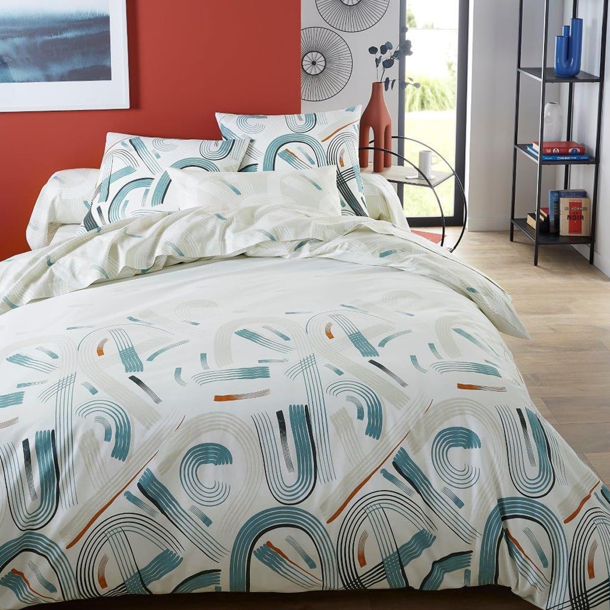 Lenzuolo liscio in cotone percalle stampato - | Ecom