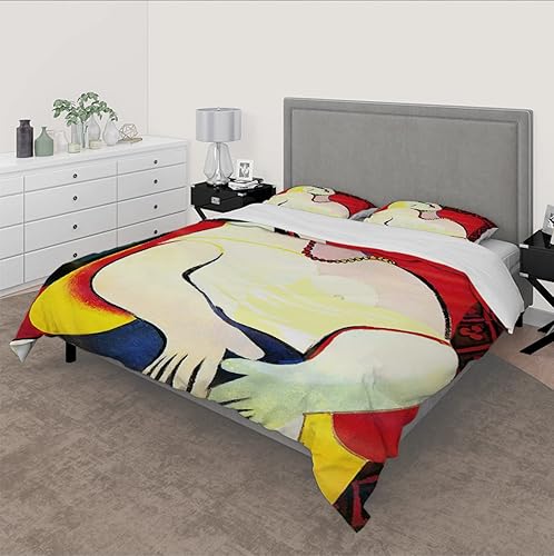 Miniatura 3 de Picassos Lazy Woman - Juego de funda de edredón de 3 piezas, suave y transpirable, funda de edredón con lazos de esquina y cierre de cremallera (1