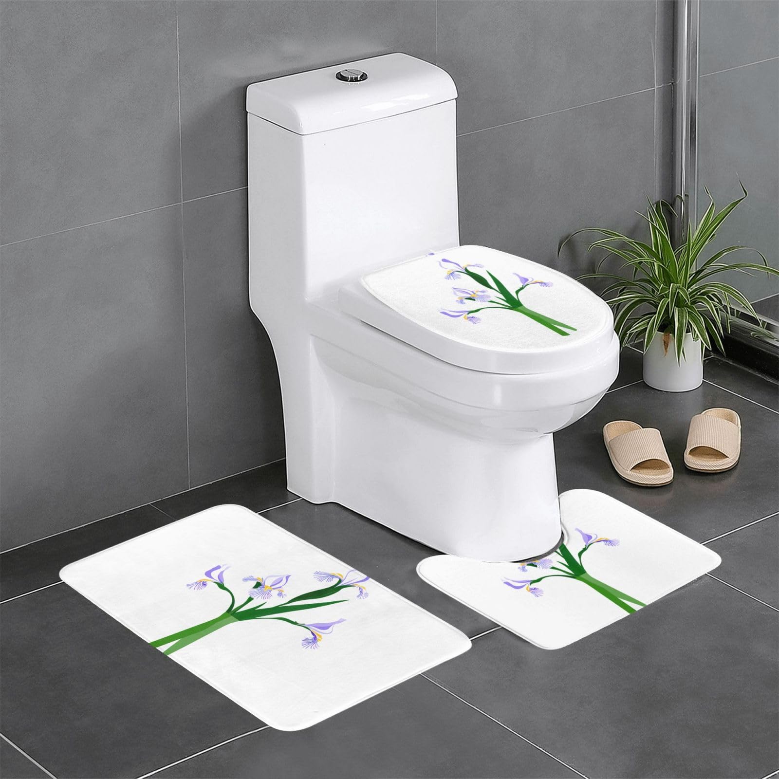Tapis de salle de bain antidérapant WHJSSF lot de 3 absorbant 61x40 cm