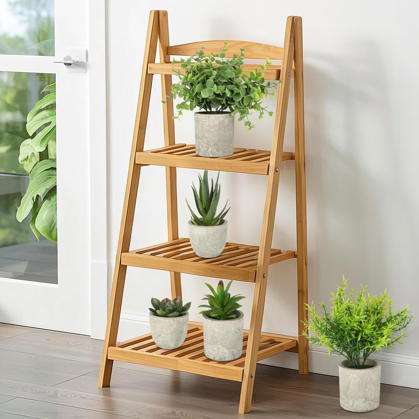 CRESZZLE Zestaw 5 mini sztucznych roślin, takich jak prawdziwe, realistyczne, sztuczne rośliny, sukulenty, idealna dekoracja, salon, sypialnia i biuro, ze stylowymi sztucznymi roślinami