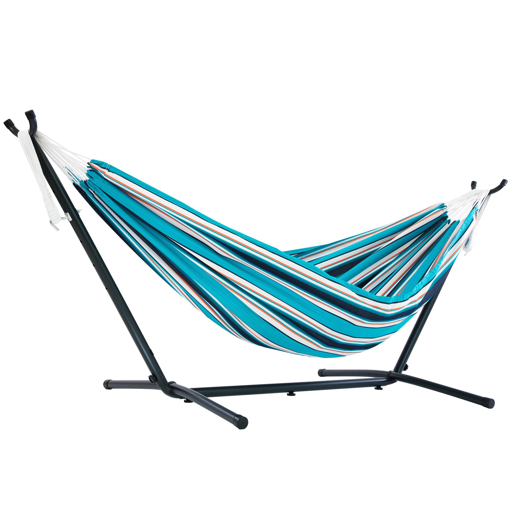 Vivere Double Sunbrella Hammock with Stand