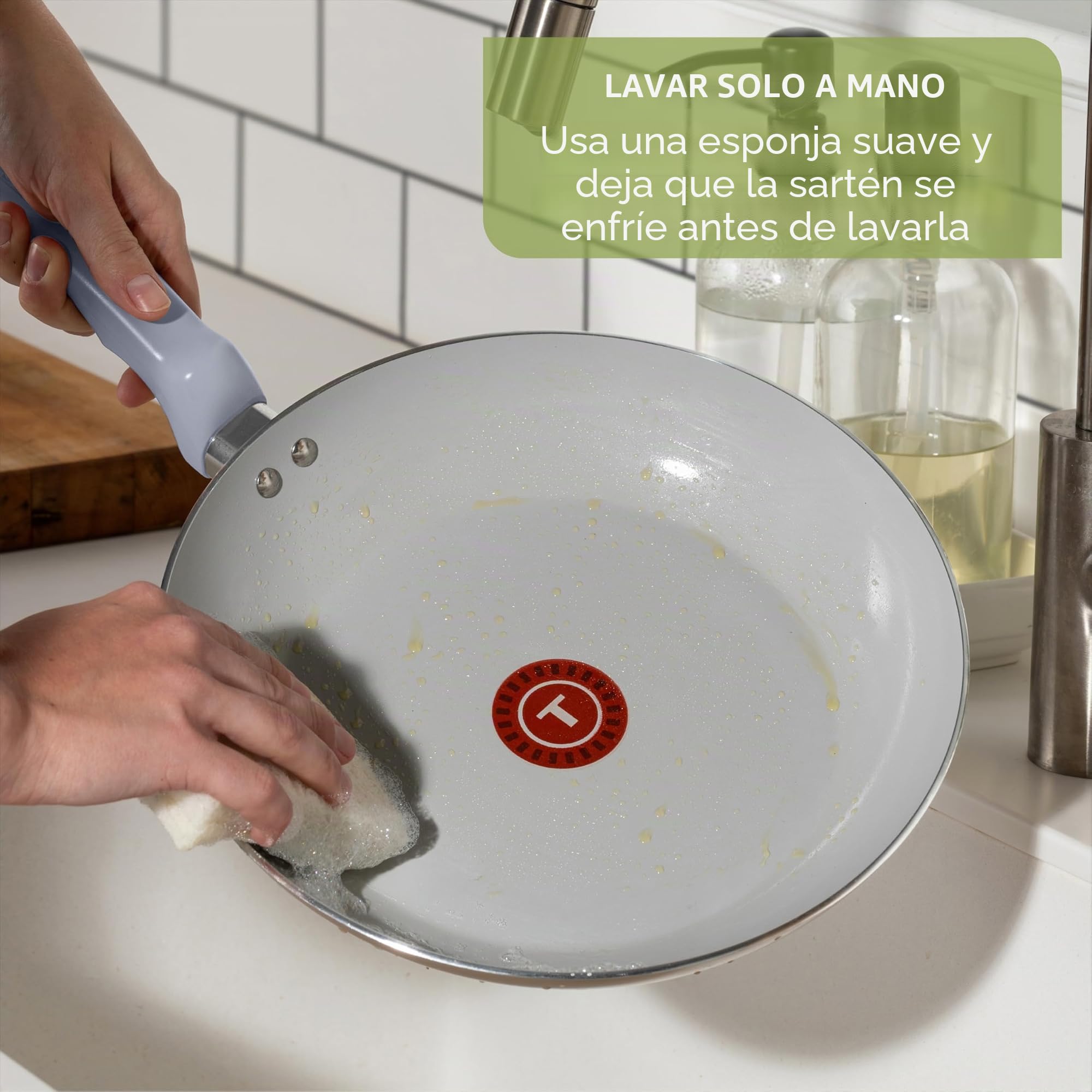T-Fal Refresh - Juego de ollas y sartenes de cerámica, 20 piezas, antiadherentes, olla, plancha, sartenes, utensilios, gris luna