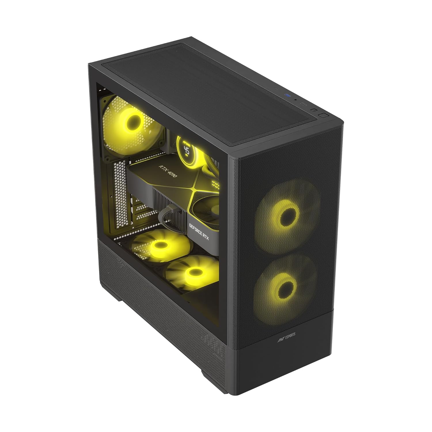 Ant Esports 511 AIR 5F Mid-Tower Computer Case/Gaming Cabinet – Black | Pre-Installed 5 ARGB Fans