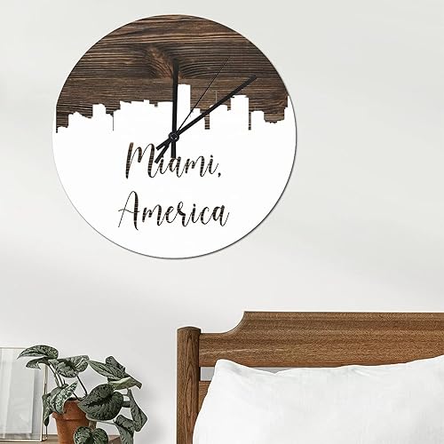Miniatura 10 de Reloj de pared de PVC Seattle Skyline América reloj de pared grande con diseño de punto de referencia decoración de pared de 12 pulgadas silencioso