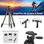 KINGJOY 71" Camera Tripod Lightweight Aluminum Tripod Stand for Phone Compatible with Canon Nikon iPhone with Wireless Remote Phone Holder and Bag Max Load 6.6 LB