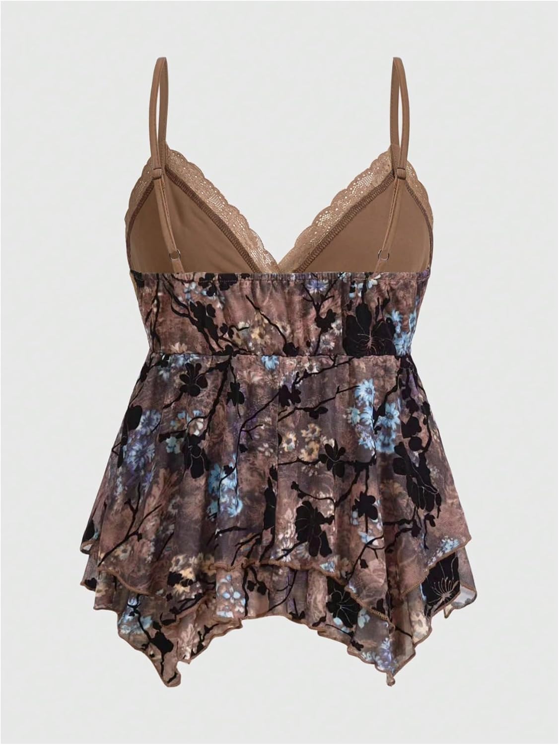 Verdusa Women's Y2K Tops Babydoll Tops Summer Tank Tops Going Out Tops Floral Lace Mesh Tops Whimsical Clothes - Image 2