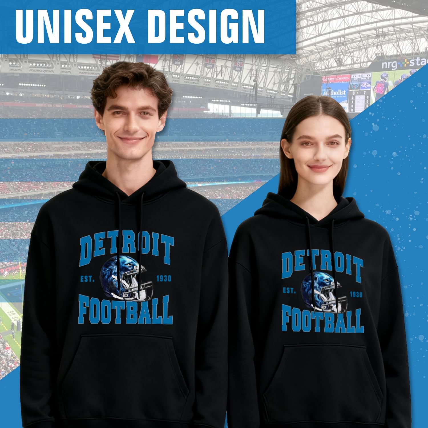 Mens Football Hoodie Classical Football Fans Sweatshirt Pullover Apparel