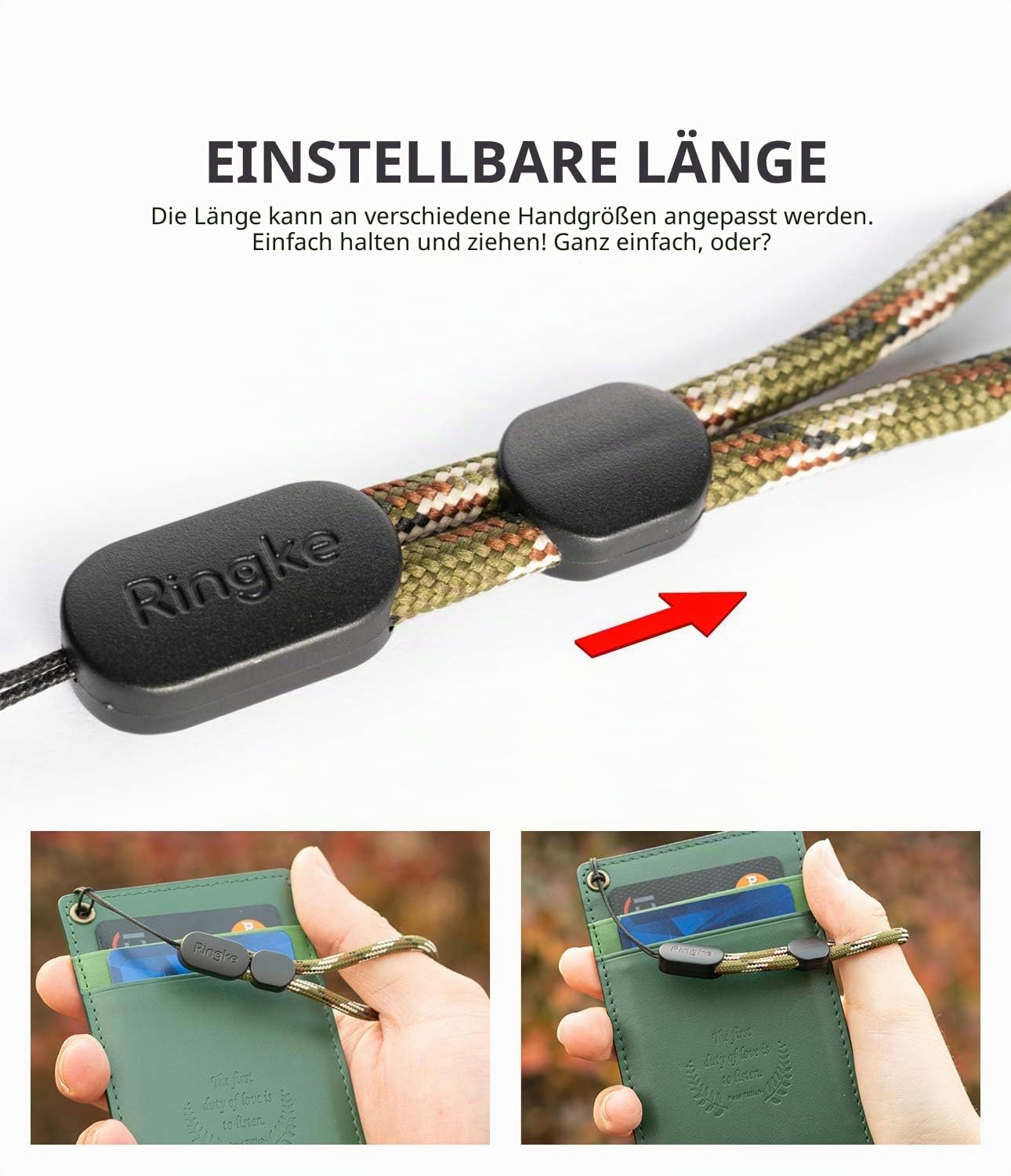 Ringke Finger Halter Fingerschlaufe [4 Stück] Kurze Handschlaufe Kompatibel mit Smartphone, Handy, Handyhülle, Schlüssel, Kamera und Mehr