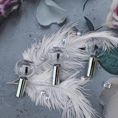 Miniatura 7 de Botellas vacías de esmalte de uñas, parte superior dorada, 6 botellas de cristal de 0.3 onzas líquidas, forma de calabaza, recargable, transparente,