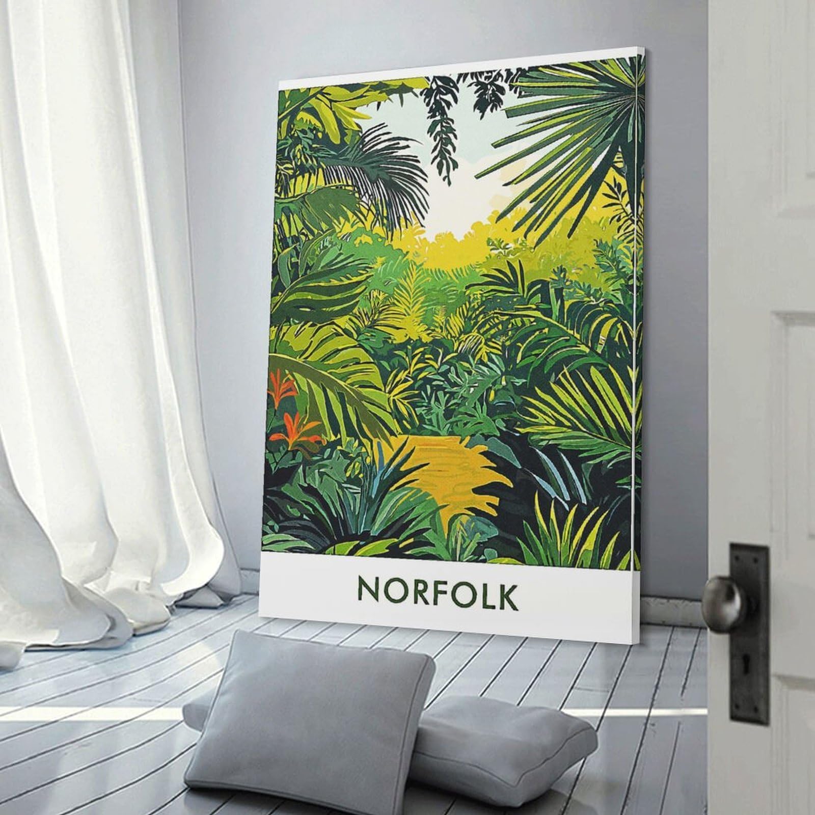 Junmoney Home Decor Wall Art Norfolk Island Jungle, 24x36inch(60x90cm), for Hallway, Bedroom Or Modern Interiors, Gift Idea for Housewarming And Birthdays